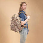 Wrangler Leopard Print Backpack Multifunction Baby Travel Bag with Changing Pad, Stroller Straps and Pacifier Case WG2204-91103LP-BR