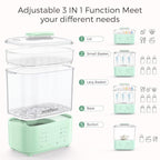 Bottle Sterilizer and Dryer, All-in-One Electric Steam Sterilizer Bottle Sanitizer for Baby Bottles, Pump Parts Accessories Newborn Essential (Green)