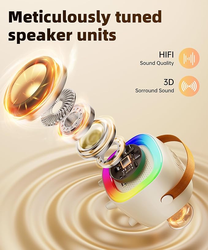 Mini Karaoke Machine Speaker for Kids Adults, Portable Bluetooth with 1 Wireless Microphones, Children's Day Birthday Gift Ideas for Toys for Teens Boys and Girls Aged 4, 5, 6, 7, 8, 9, 10, 11, 12+