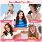 Karaoke Machine for Kids Adults, Portable Bluetooth Speaker with 2 Wireless Microphones and LED Lights, Kids Toys Birthday Gifts for Girls Boys Ages 4, 5, 6, 7, 8,9,10,11,12+ Years