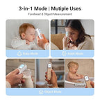 iHealth Infrared Digital Thermometer for Adults and Kids, Baby Thermometer with 3-in-1 Mode & 3-Color Prompt, Fever Alarm & Silent Mode, Forehead & Object Detection, 40 Memory Storages, PT9L, White