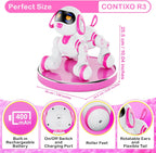 Contixo R3 Robot Dog Toy for Kids - Interactive Remote Control Smart Dancing Robotic Pet for Boys & Girls Ages 3-12 - Pink