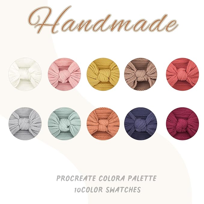 CÉLLOT 10Pcs Super Stretchy Soft Knot Headbands with Hair Bows Head Wrap Hair Accessories For Newborn Baby Girls Infant Toddlers Kids