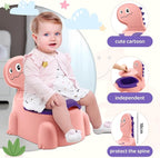 Potty Seat Baby Training Chair Boys Girls Toddler Dinosaur Comfortable children 1-5 years old Baby toilet Animal seat with lid back potty trainer (Pink)
