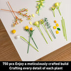 Pink Roses Bouquet Building Set for Adults - Artificial Flowers Botanical Collection for Home Decor & Table Centerpieces - Creative Gift for Women, Plant & Flower Lovers