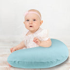 Hooyax Muslin Nursing Pillow Covers 2 Pack, Soft and Breathable Nursing Covers for Breastfeeding Pillows, Adorable Infant Feeding Pillow Slipcover for Baby Boy and Girls (Blue Pink)