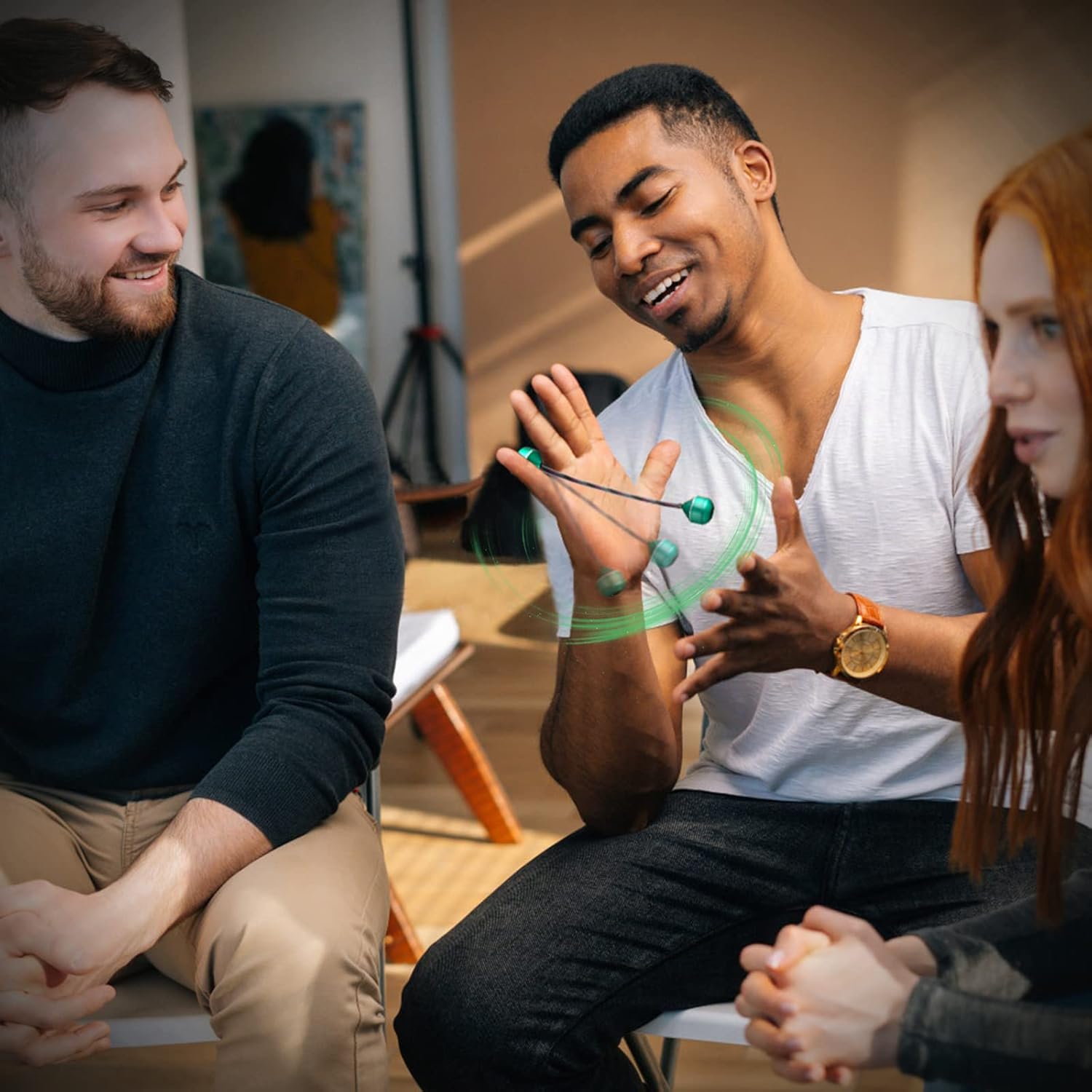 Fidget Beads - Worry Fidget Beads Spin & Bump - Made of Aluminum Alloy - Creates a Bit of Magic for You (UFO-Purple&White)