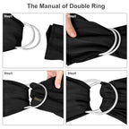 Water Ring Sling Baby Carrier, Adjustable Lightweight Breathable Newborn Carrier Sling for Summer, Swimming, Pool, Beach, Front Chest Mesh Infant Wrap Carrier for Baby Gift（Black）