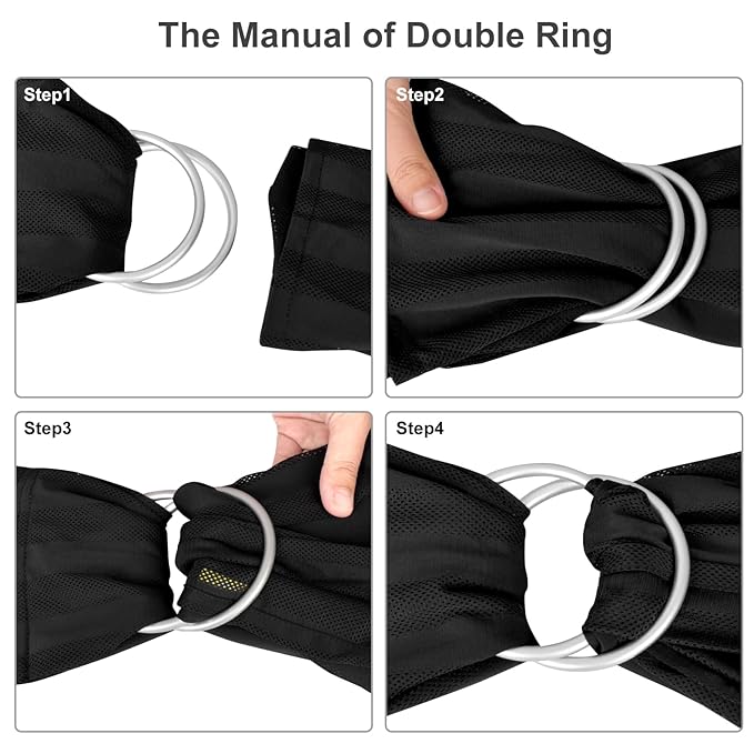 Water Ring Sling Baby Carrier, Adjustable Lightweight Breathable Newborn Carrier Sling for Summer, Swimming, Pool, Beach, Front Chest Mesh Infant Wrap Carrier for Baby Gift（Black）