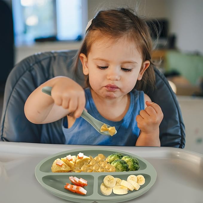 Silicone Baby Spoons Self Feeding 6+ Months, 6 Pack First Stage Baby Led Weaning Supplies, Soft Tip Feeding Spoon, BPA Free, Dishwasher and Boil Safe