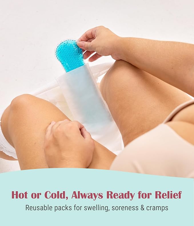 Postpartum Essentials Recovery Kit for Labor & Delivery – Nursing Pads, Peri Bottle, Ice Pack Pad, Postpartum Underwear, Disposable Bed Pads, Perineal Foam, 55 Piece Gift Set