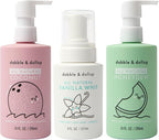 Dabble & Dollop Beachy Bundle, Natural Bubble Bath, Body Wash, Shampoo for Kids, Paraben & Sulfate Free, Vegan, Gluten-Free, Tear-Free, Honeydew Melon, Vanilla & Coconut (Set of 3)