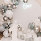 RUBFAC Silver Balloons 129pcs Different Sizes 18 12 10 5 Inches, Metallic Balloon Garland Arch Kit for Birthday Party Graduation Wedding Holiday Decoration