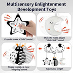 Car Seat Toys for Babies 0-6 Months,Hanging Rattle Toys for Crib Mobile, Baby Spiral Hanging Stroller Black and White High Contrast Toys for Newborn 0 3 6 9 12 Months Baby Boys Girls (Bug)