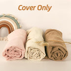 Hooyax Muslin Baby Lounger Cover 1 Pack, 100% Cotton Soft & Breathable Infant Lounger Covers Only for Newborn (Brown)