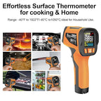Infrared Thermometer Temperature Gun, -40℉~1922℉, High Temp Thermometer 30:1 Pyrometer with Probe, Non-Contact Digital Laser Thermometer for Cooking, Engine, Kiln, Forging, HVAC, Industrial