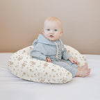 Konssy 2-Pack Muslin Nursing Pillow Covers, Soft & Adorable Nursing Covers for Breastfeeding Pillows, Slipcovers for Newborn Boys & Girls(Cream, Blossom)