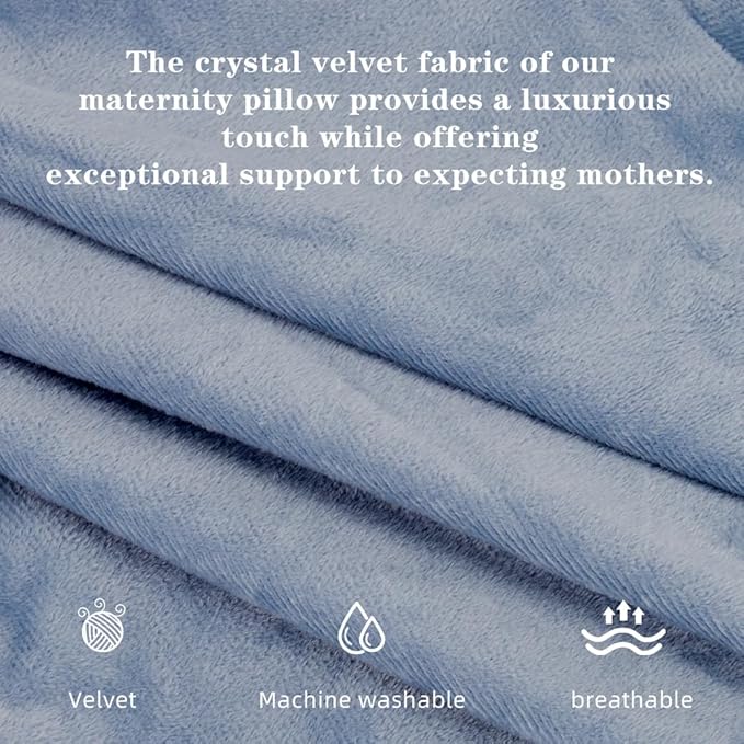 Chilling Home Pregnancy Pillows - U Shaped Maternity Pillow for Pregnant Women with Velvet Removable Cover - 55 inch Pregnancy Pillows for Sleeping - Body Pillows for Adults Full Support - Grey