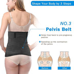 TiRain 3 in 1 Postpartum Belly Support Recovery Belly/Waist/Pelvis Belt C Section Postpartum Belly Wrap Band Corset waist trainer