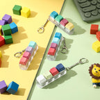 4 Pack Keyboard Fidget Toys Keyboard Clicker Keychain with LED Light 4 in 1 Fidget Button Stress Relief Toys for Adult