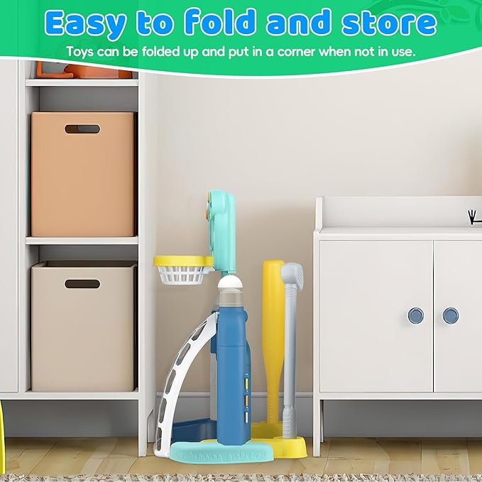 Toddler Basketball Hoop with Adjustable Height, 5 in 1 Toddler Sports Activity Center, Basketball Bowling Baseball Soccer Golf Set, Indoor Outdoor Sports Toy for Baby Birthday Present