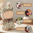 17cm Doll Clothes, Accessories for 15/17cm Dolls Clothes Headband + Overalls, Dolls Keychain Accessories, No Doll Included (Flower Dress)