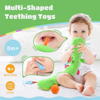 Baby Toys 6-12 Months Music Caterpillar Infant Toys Stuffed Animals 0-3-6 Months Tummy Time Teething Sensory Toys with Mirror Rattle&Pull String for Boys Girls Birthday Gifts|Grass Green,Leafy