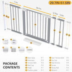 Cumbor 29.7"-51.5" Extra Wide Baby Gate for Stairs, Mom's Choice Awards Winner-Dog Gates for Doorways, Pressure Mounted Walk Through Pet Gate Indoor, Safety Auto-Close Child Gate for Kids, Gray