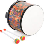 Tosnail 8 Inch Floor Tom Drum with Storage Bag and Mallets for Kids, Percussion Instrument Musical Toy for Children, Toddlers, Christmas Birthday Gift - Face Pattern