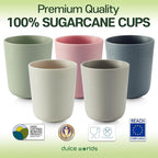 SUGARCANE Kids Cup 10 oz - 5 Pack, USDA & LFGB Certified Toddler Cup - BPA Free - Dishwasher Safe, Reusable, Unbreakable - Gray Pink