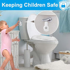 Baby Proofing Toilet Locks, Child Safety Toilet Lock,Toilet Flush Child Safety Lock with Round Button,Toilet Locks for Toddlers Kids Children,Strong Adhesive Toilet Lock for Bathroom Washroom(2pcs)