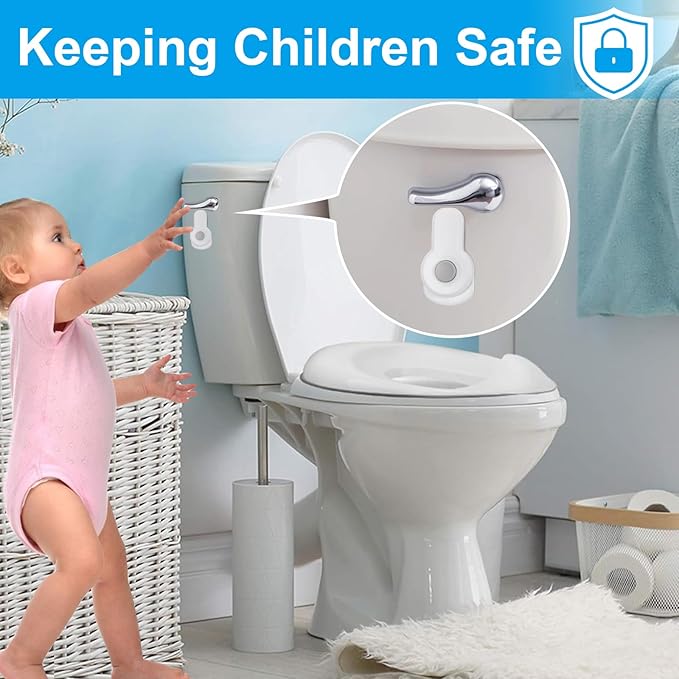 Toilet Locks Baby Proof, Toilet Flush Locks Baby Proof Child Toddlers, Round Cover Childproof Lock for Bathroom Restroom Washroom Lavatory, Easy Installation Baby Safety Lock with 3M Adhesive(1Pack)