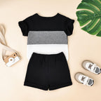 Baby Boy Clothes Toddler Boy Summer Outfits Short Sleeve Patchwork Top T-shirt & Pocket Pant Set 2 Piece 12 Months-4T