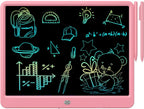 FLUESTON LCD Writing Tablet, Doodle Board Toys Gifts for 3-8 Year Old Girls Boys, 15 Inch Colorful Electronic Board Drawing Pad for Kids, Gifts for Toddler Educational Learning Travel Birthday, Pink