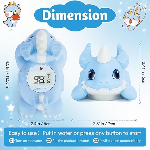 Baby Bath Thermometer – Floating Bathtub Thermometer for Newborn – Accurate Water Temperature Sensor in Fahrenheit & Celsius – Safe Bath Toy for Infants