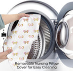 Little Grape Land Nursing Pillow,Upgraded Breast Feeding Pillow for Mom,Breastfeeding & Bottle Feeding for 0–12 Months, Soft Machine Washable Cover with Firm Breathable Filling, Tummy Time,Butterfly