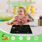 19 Inch LCD Writing Tablet for Kids Ages 3-9, Reusable Doodle Board with Stylus Pen, Type-C Rechargeable Drawing Pad, Educational Travel Toy for Boys & Girls, Perfect Birthday & Holiday Gift Green
