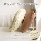 FUNUPUP 2 Pack Muslin Nursing Pillow Cover Compatible with Boppy Nursing Pillow, Soft Baby Nursing Covers for Breastfeeding Pillows for Boys Girls, Brown&Floral