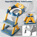 Potty Training Seat, Upgrade Toddler Toilet Seat for Kids Boys Girls, 2 in 1 Potty Training Toilet for Kids, Splash Guard Anti-Slip Pad Step Stool（Blueyellow）