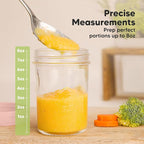 KeaBabies 4pk 8oz Glass Baby Food Containers with Lids - Leak-Proof, Microwavable Small Glass Jars, Baby Purees & Toddler Snack Storage Containers, BPA-Free, Dishwasher & Freezer Safe (Roseate)