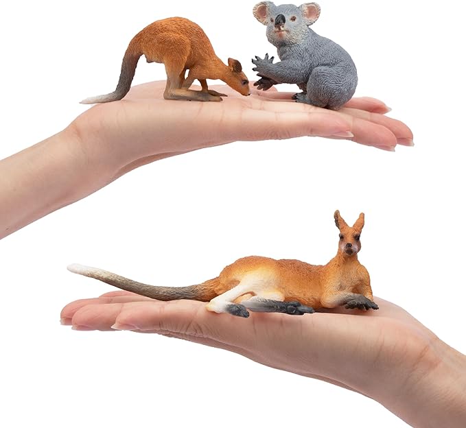 Toymany 7PCS Australian Wildlife Animal Figurines Includes Koala and Kangaroo Figure Toy, Plastic Forest Animal Figures Toy Set, Cake Toppers Christmas Birthday Gift for Kids Toddlers