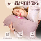 Chilling Home Pregnancy Pillow, U Shape Pregnancy Pillows for Sleeping, 55in Body Pillow for Sleeping, Body Pillows for Adults, Maternity Pillow, Velvet Removable Cover, Pink