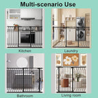 ALLAIBB White 40.55" Extra Tall Wide 76.77-84.65" Baby Gate Pressure Mounted Walk Through Child Kids Safety Toddler Tension Pet Dog Gates with Extension for Doorways Kitchen