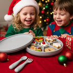 TalkTools Bitsy Silicone Baby Suction Plate with Locking Lid – Divided Plate for Toddlers Learning to Self-Feed – Non-Slip, BPA-Free, Microwave + Dishwasher Safe Baby Mealtime Plate(Cloud).