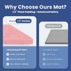 Baby Play Mat for Floor,1.3" Thick Memory Foam Tummy Time Mat for Toddlers,Infants,Kids,Soft Coral Velvet,Extra Large Non Slip for Crawling,Yoga,Tatami Style for Living Room(Pink)