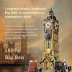 BRICKKK Architecture Big Ben Building Set - Steampunk Clock Tower Construction Kit for Adults and Teens, Famous Landmarks London Model, Collectible Building Bricks Toys