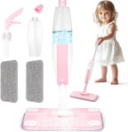 Pink Mini Spray Mop for Toddler-Girls Montessori Cleaning Toy That Real Spray Water,Pretend Playhouse Essentials for Girls Ages 3-8,Toddler Educational Housekeeping Set