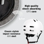 Skateboard Bike Helmet for Adults Women Men Youth Kids (2-3-5-8-14+ Years Boys Girls) - Lightweight Multi-Sport Adjustable Helmets for Bicycle Skateboard Scooter Skate Cycling
