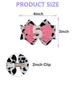 Birthday Hair Bow for Baby Girls 1 2 3 4 5 6 Years Sprinkle Decorations Party Hair Accessories for Five 5th Birthday Cow Print Cowgirl
