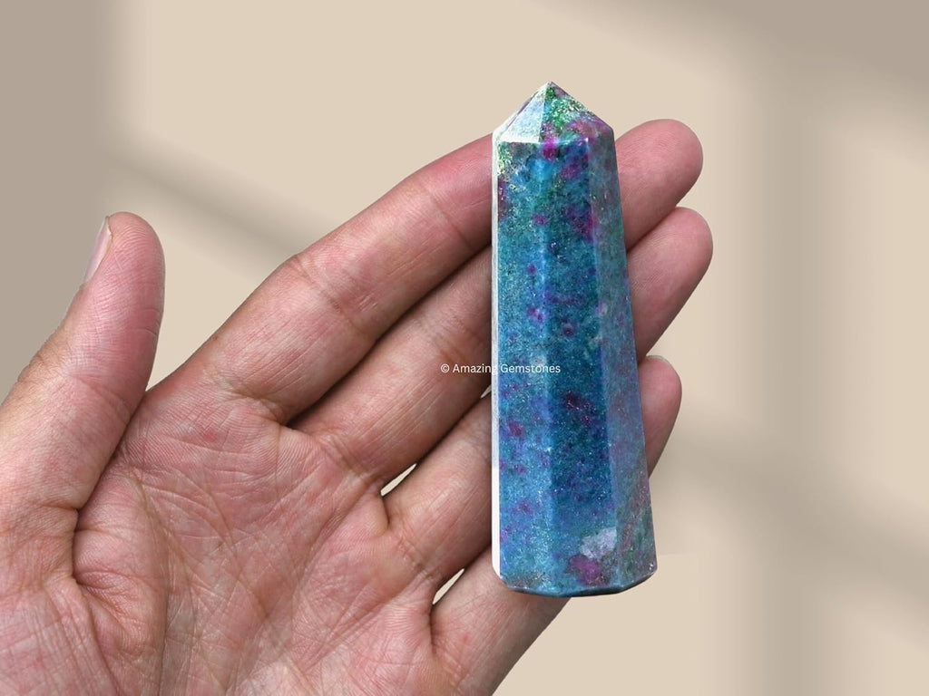 Amazing Gemstone Ruby Kyanite Crystal Towers - Natural Healing Crystal Point Obelisk for Reiki Healing and Crystal Grid (2 Inch to 3 Inch)